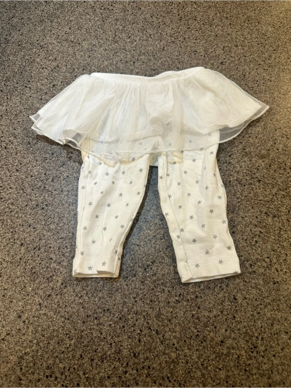 Carter's White Baby Leggings with Tulle Skirt and Silver Stars